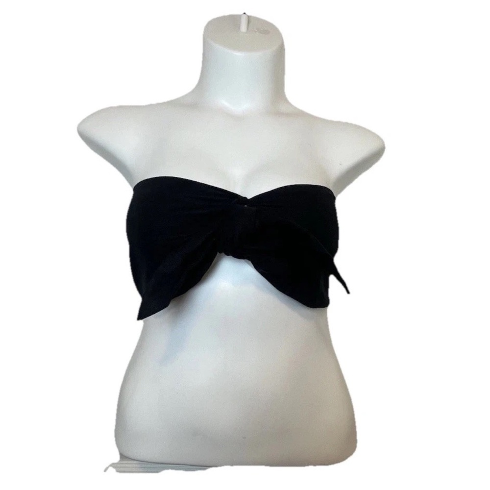 Black Express Size Small Boho Crop‎ Top With Tie Front Fast Shipping